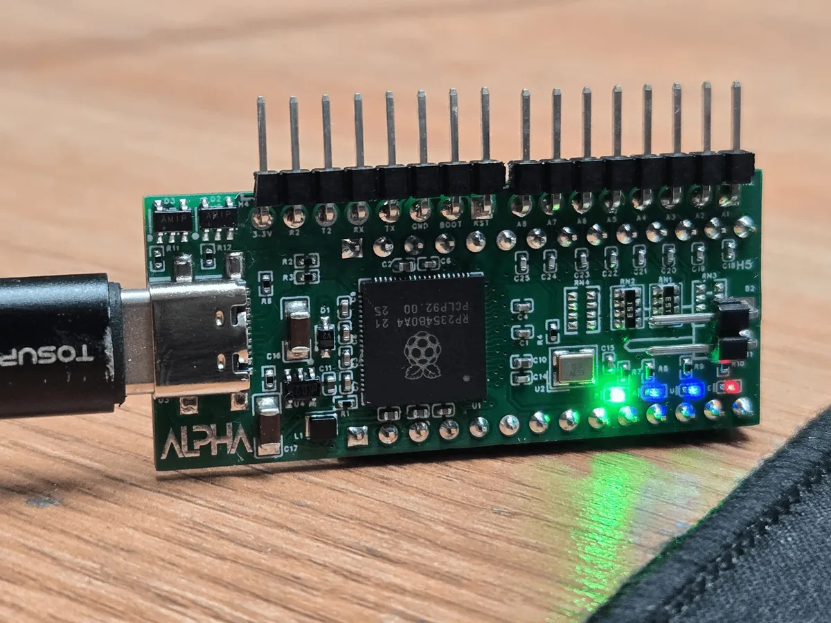 EMU powered up with status LEDs
